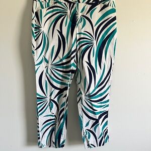New York & Company Teal and White Patterned Pants